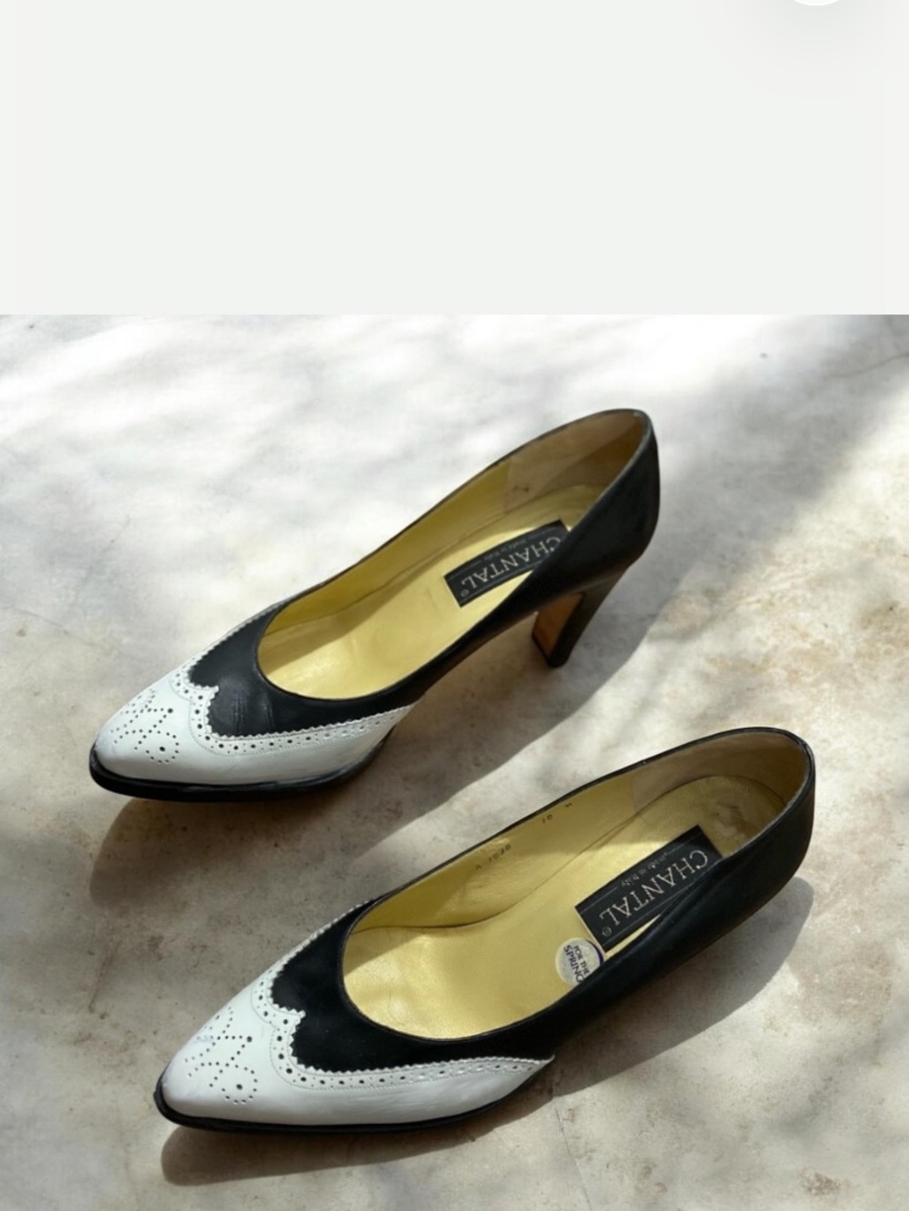 Chantal Black White Italian Made Pumps Size 10M